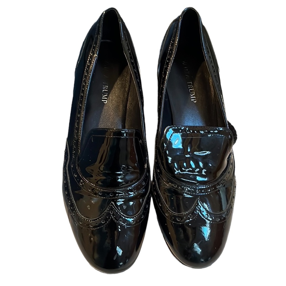 Ivanka Trump Black Patent Leather Loafers